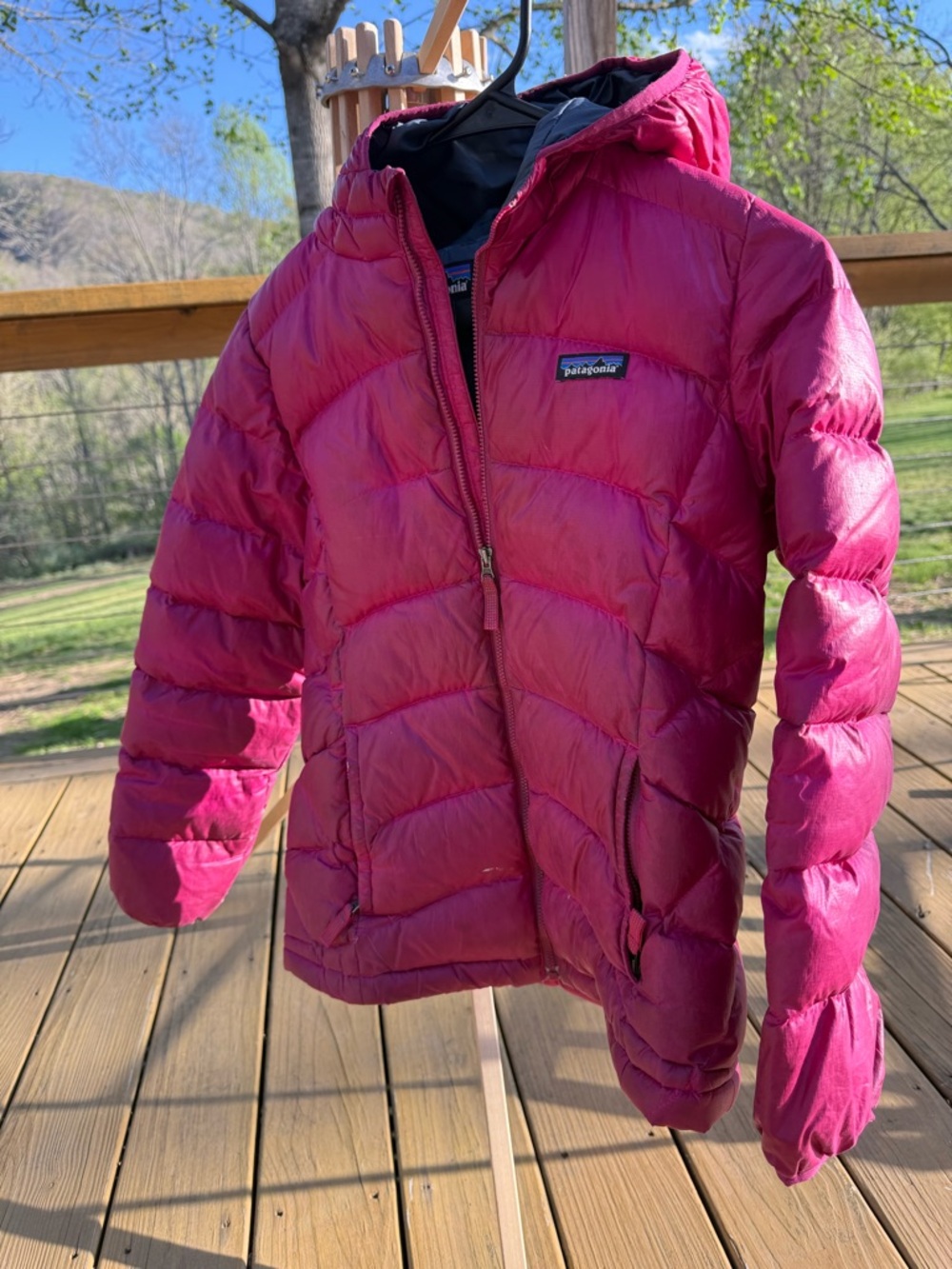 Patagonia Girls' Magenta Hooded Puffer Jacket